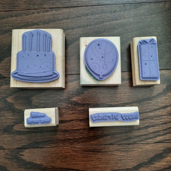 Stampin' Up! Birthday Whimsy Wood Mounted Rubber Stamp Set - Picture 4 of 4